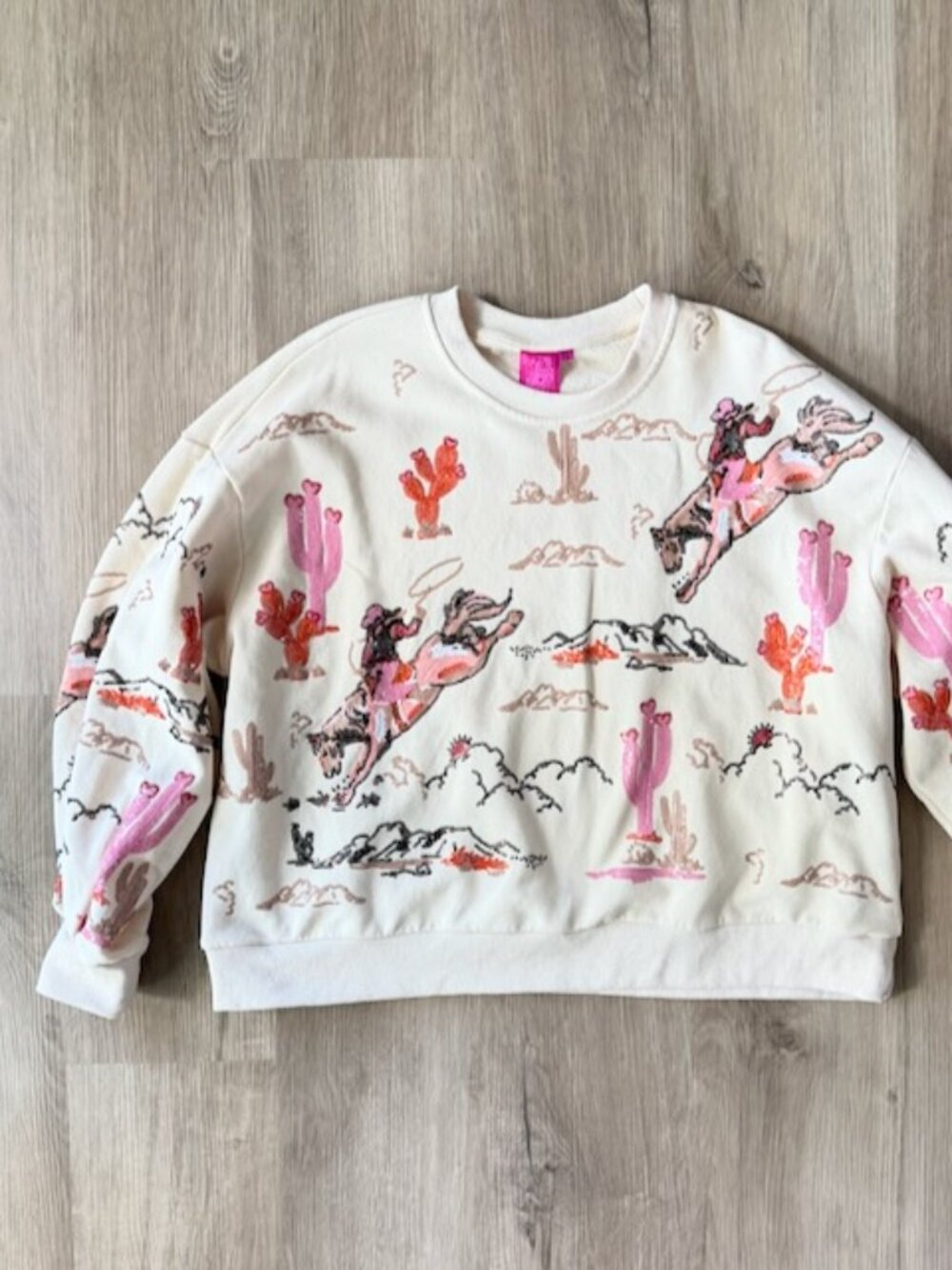 Queen of Sparkles Bucking Cowgirl Sweatshirt S